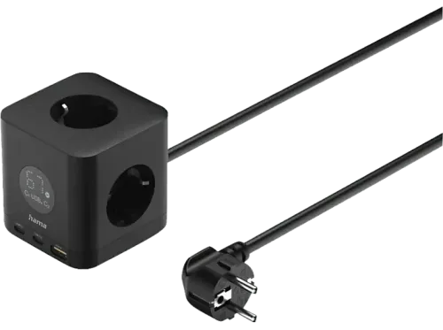 Ladrón de enchufes Hama 00223196 3 tomas 65 W Negro