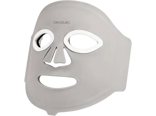 Máscara LED Cecotec FaceCare LÜM Ice 9 luces LED Infrarrojos 112 LED 448 chips LED IceTech Silicona médica 210 min de autonomía Blanco