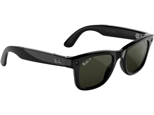 Gafas IA Ray-Ban Meta Wayfarer (Gen 3) Negro brillante Lentes polarizadas en verde Gafas con IA y cámara Talla estándar Unisex