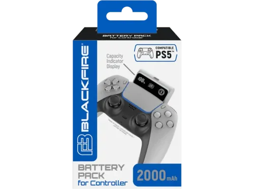 Batería PS5 Ardistel Blackfire® Para mando PS5 2000mAh Pantalla LED Botón táctil Blanco