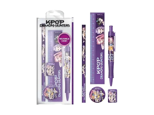 Pack papelería Pyramid Kpop Demon Hunters Huntrix Estuche reutilizable
