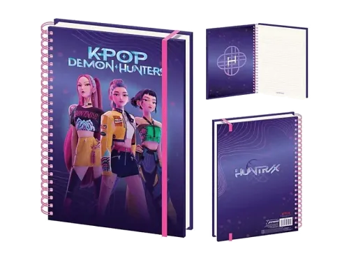 Libreta Pyramid K-Pop Demon Hunters Huntrix Tamaño A4 (31× 21.5 cm.) Tapa dura 60hojas
