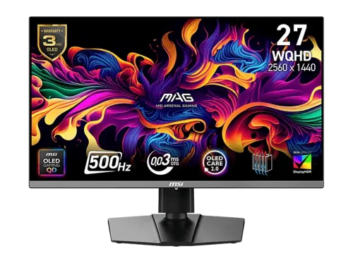 Monitor gaming MSI MAG 272QP QD-OLED X50 26.5 " WQHD 500 Hz 0.03 ms Altura ajustable QD-OLED Negro