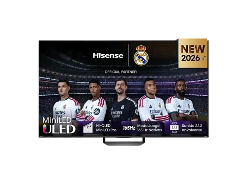 TV Mini LED 85" Hisense 85U7S PRO HDR 4K Quad Core/MT9655 165 Hz Nativos Hi-View AI Engine Pro Tuned By Devialet Negro