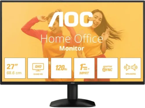 Monitor AOC Q27B35S3 27" QHD 120 Hz 4 ms GtG 1 ms MPRT IPS Altavoces integrados Adaptive sync Negro