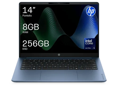 Portátil HP OmniBook 3 AI 14-ht0001nsx 14" 2K Intel® Core™ Ultra 5 225U 8 GB RAM 256 GB SSD Sin sistema operativo Sin cargador