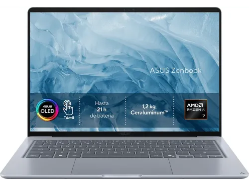Portátil ASUS Zenbook 14 OLED UX3480KA-U2051W Copilot+ PC 14 " WUXGA AMD Ryzen™ AI 7 345 50 TOPS 16GB RAM 512GB SSD W11H Sin cargador
