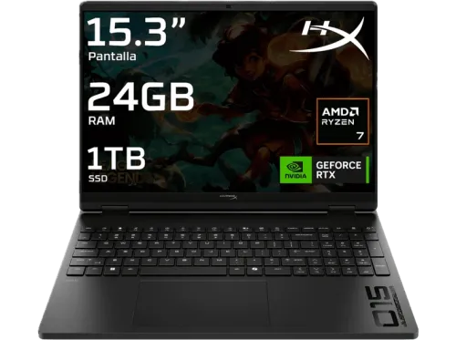 Portátil gaming HP HyperX OMEN  15-gb0007ns 15.3 " 2K AMD Ryzen™ 7 260 24 GB RAM 1 TB SSD GeForce RTX™ 5060 Sin sistema operativo