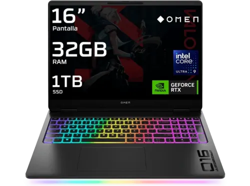 Portátil gaming HP OMEN MAX 16-ah0041ns 16" WQXGA Intel® Core™ Ultra 9 275HX 32 GB RAM 1 TB SSD GeForce RTX™ 5070 Ti Sin sistema operativo
