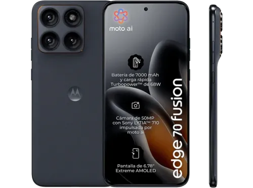 motorola edge 70 fusion Silhouette 256GB 12GB RAM 6.78" Extreme AMOLED Qualcomm Snapdragon 7s Gen 3 7000 mAh Incluye Auriculares