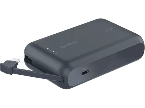 Powerbank Belkin BoostCharge Batería externa 10K 10000 mAh USB-C Con cable integrado Negro